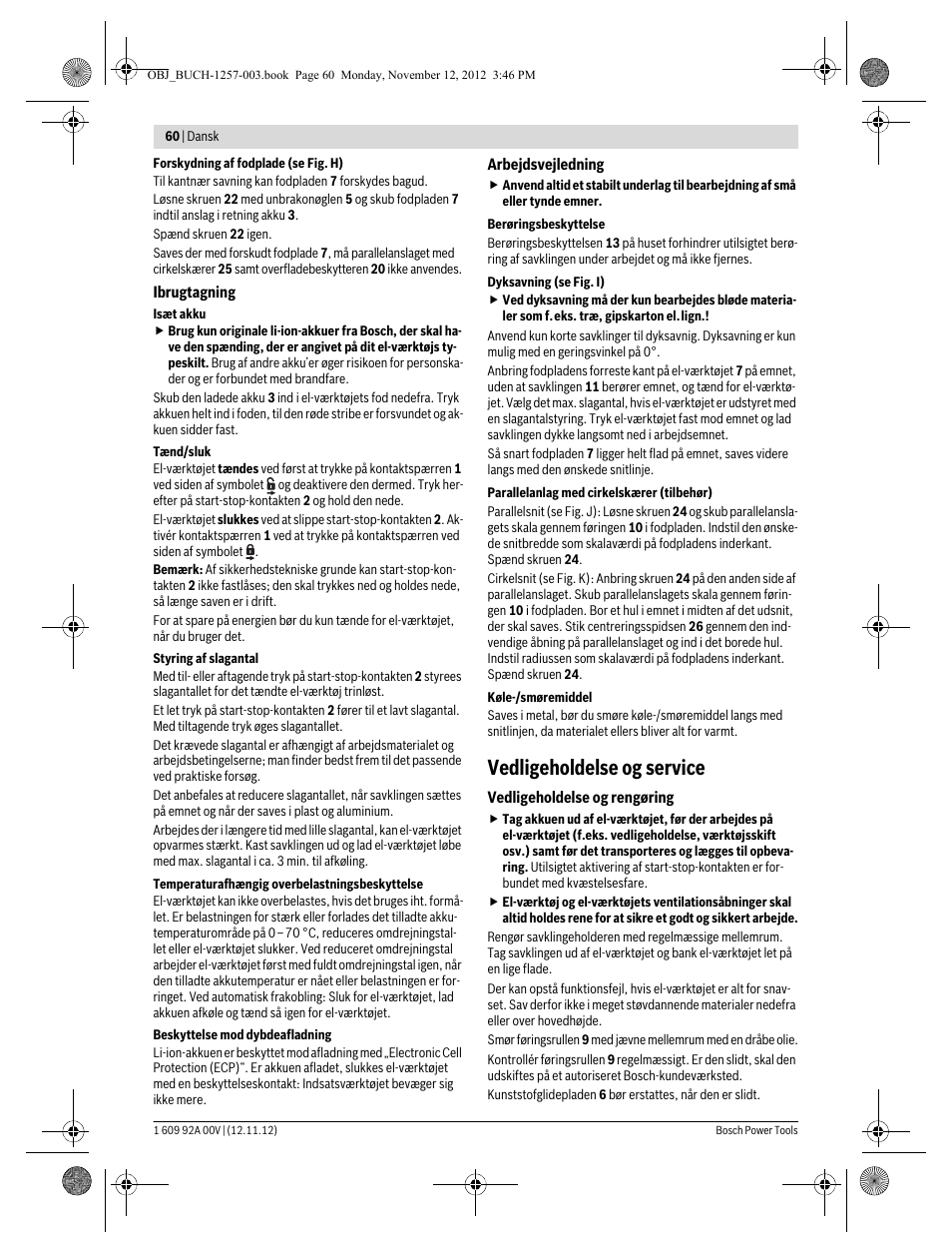 Vedligeholdelse og service | Bosch GST 18 V-LI Professional User Manual | Page 60 / 206
