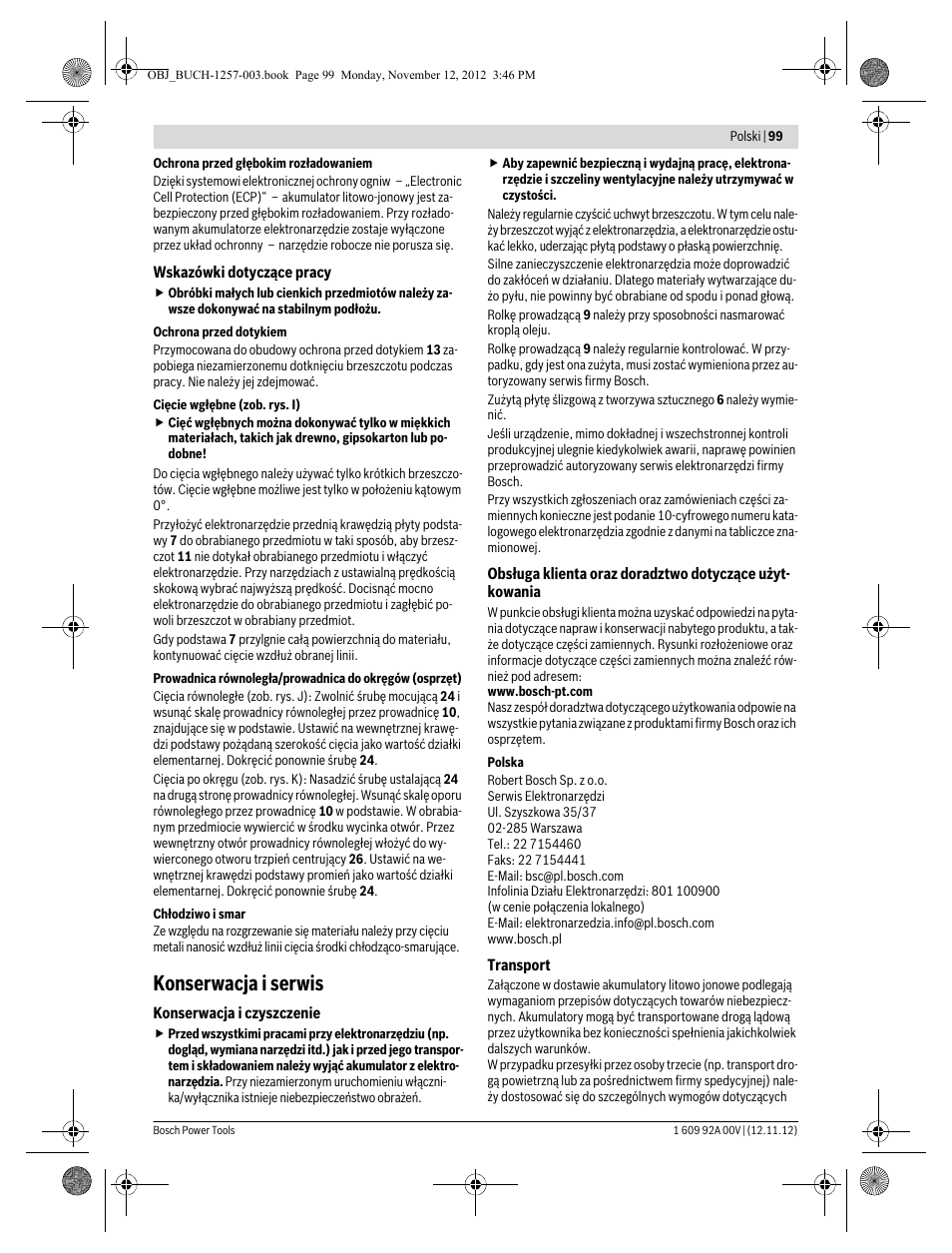Konserwacja i serwis | Bosch GST 18 V-LI Professional User Manual | Page 99 / 206