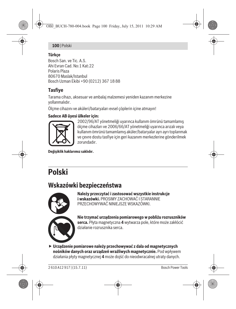 Polski, Wskazówki bezpieczeństwa | Bosch LR 1 Professional User Manual | Page 100 / 232