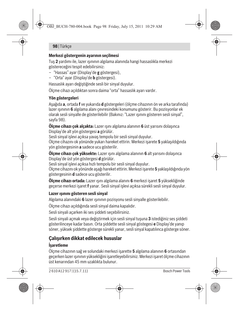 Bosch LR 1 Professional User Manual | Page 98 / 232