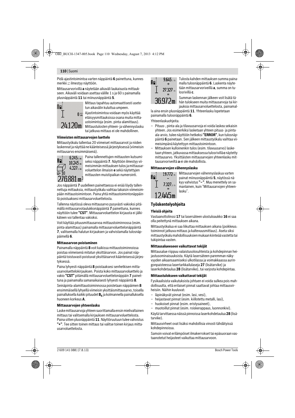 Bosch GLM 80 + R 60 Professional User Manual | Page 110 / 309