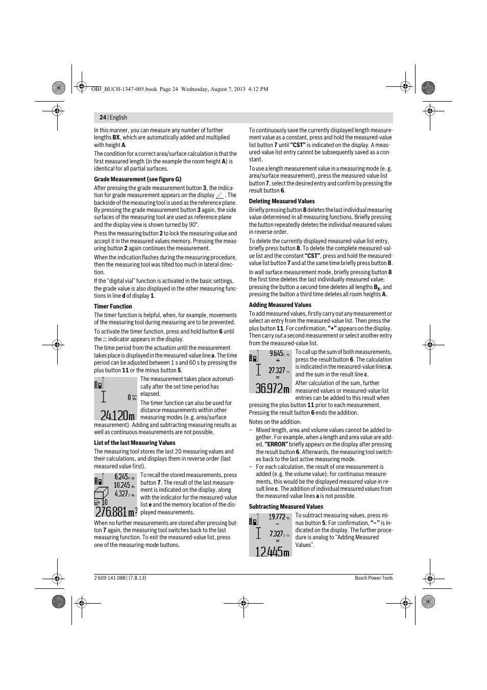 Bosch GLM 80 + R 60 Professional User Manual | Page 24 / 309