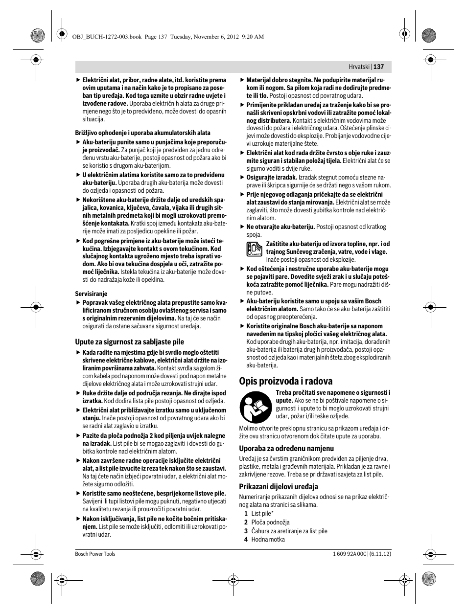 Opis proizvoda i radova | Bosch GSA 10,8 V-LI Professional User Manual | Page 137 / 172