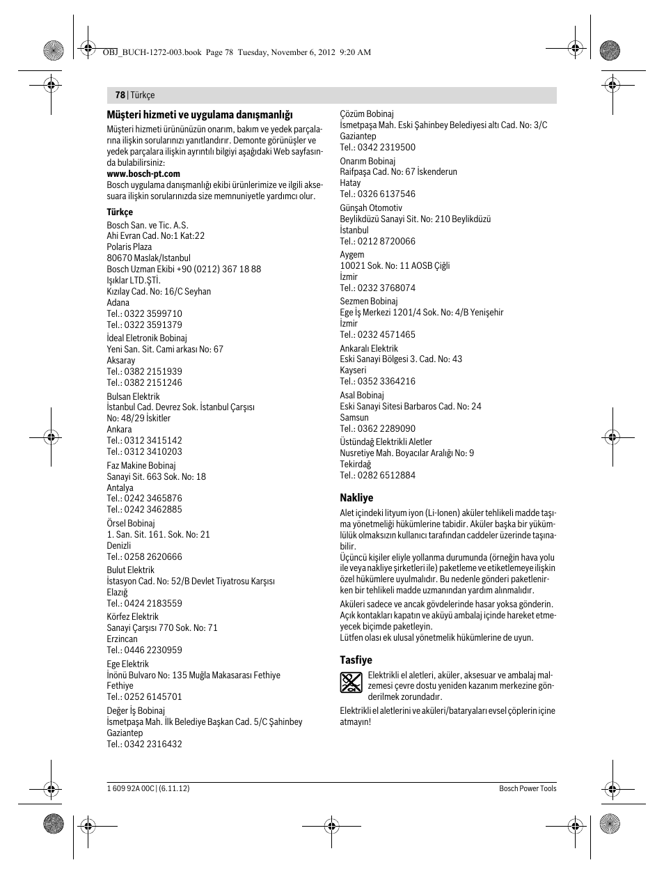 Bosch GSA 10,8 V-LI Professional User Manual | Page 78 / 172