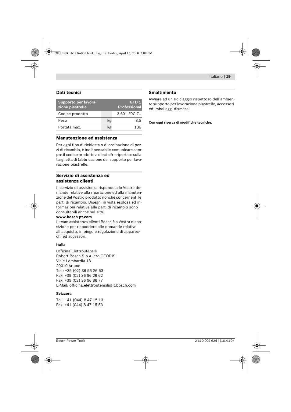 Bosch GTD 1 Professional User Manual | Page 19 / 65