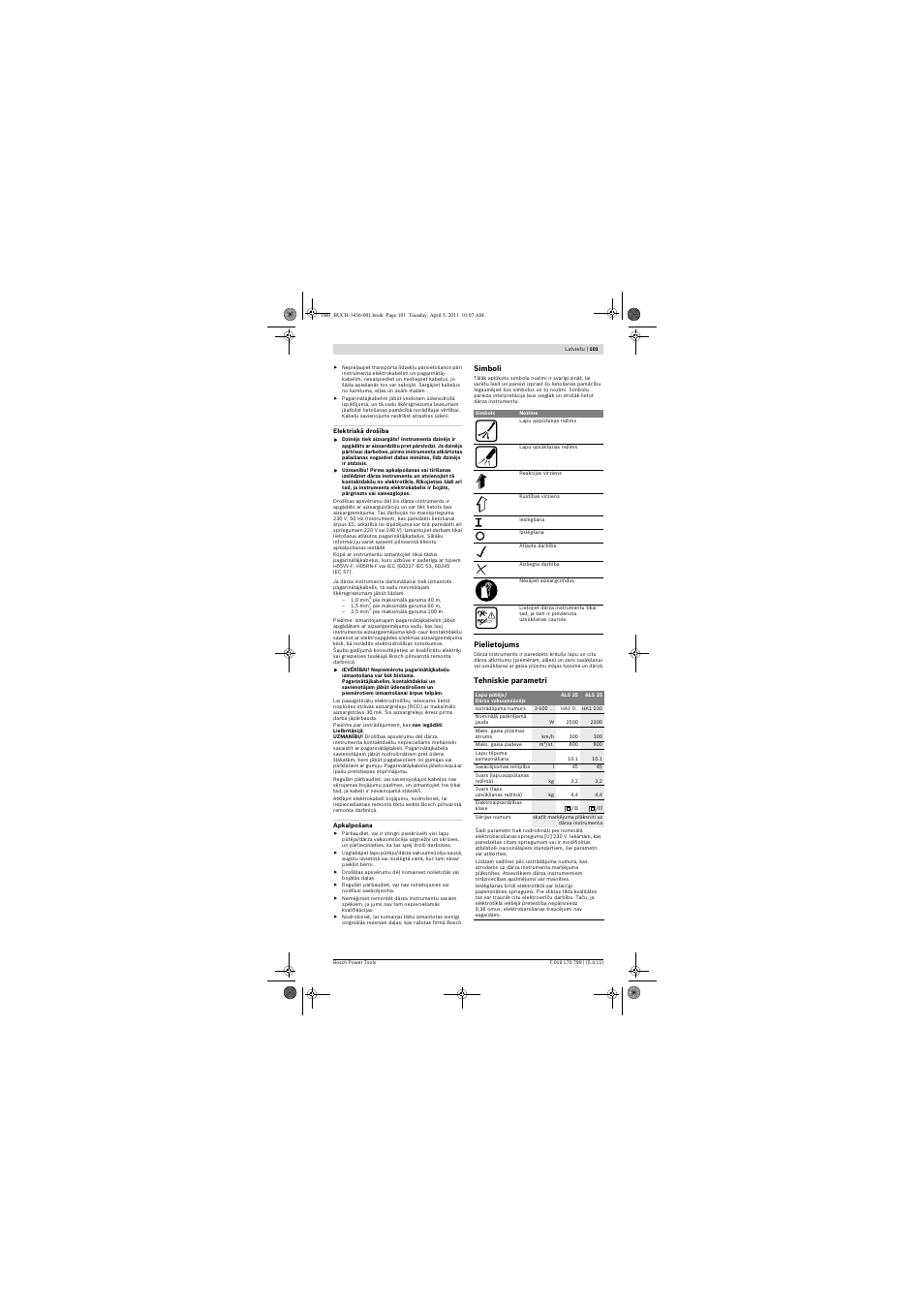 Bosch ALS 25 User Manual | Page 101 / 107