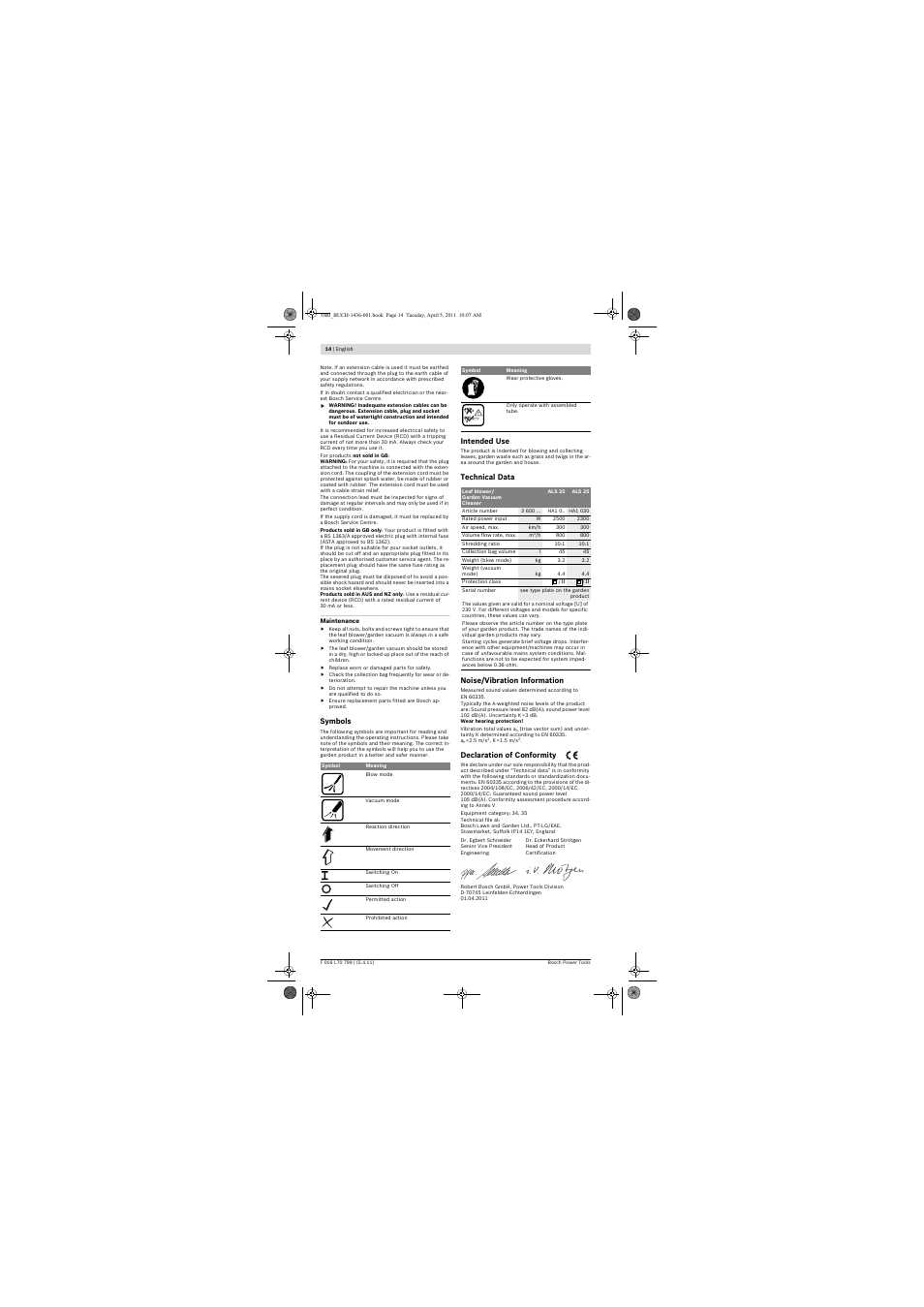 Bosch ALS 25 User Manual | Page 14 / 107