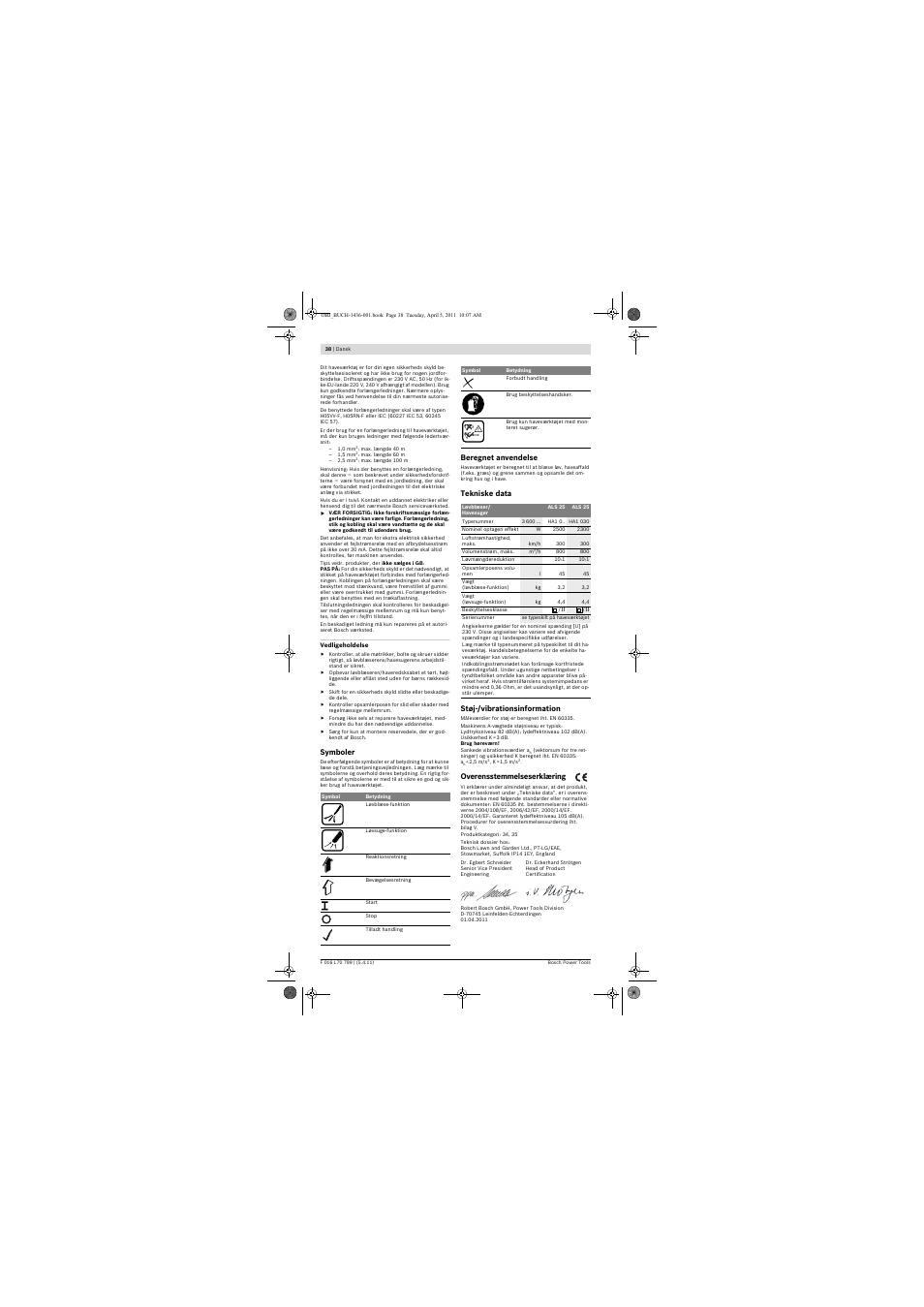 Bosch ALS 25 User Manual | Page 38 / 107