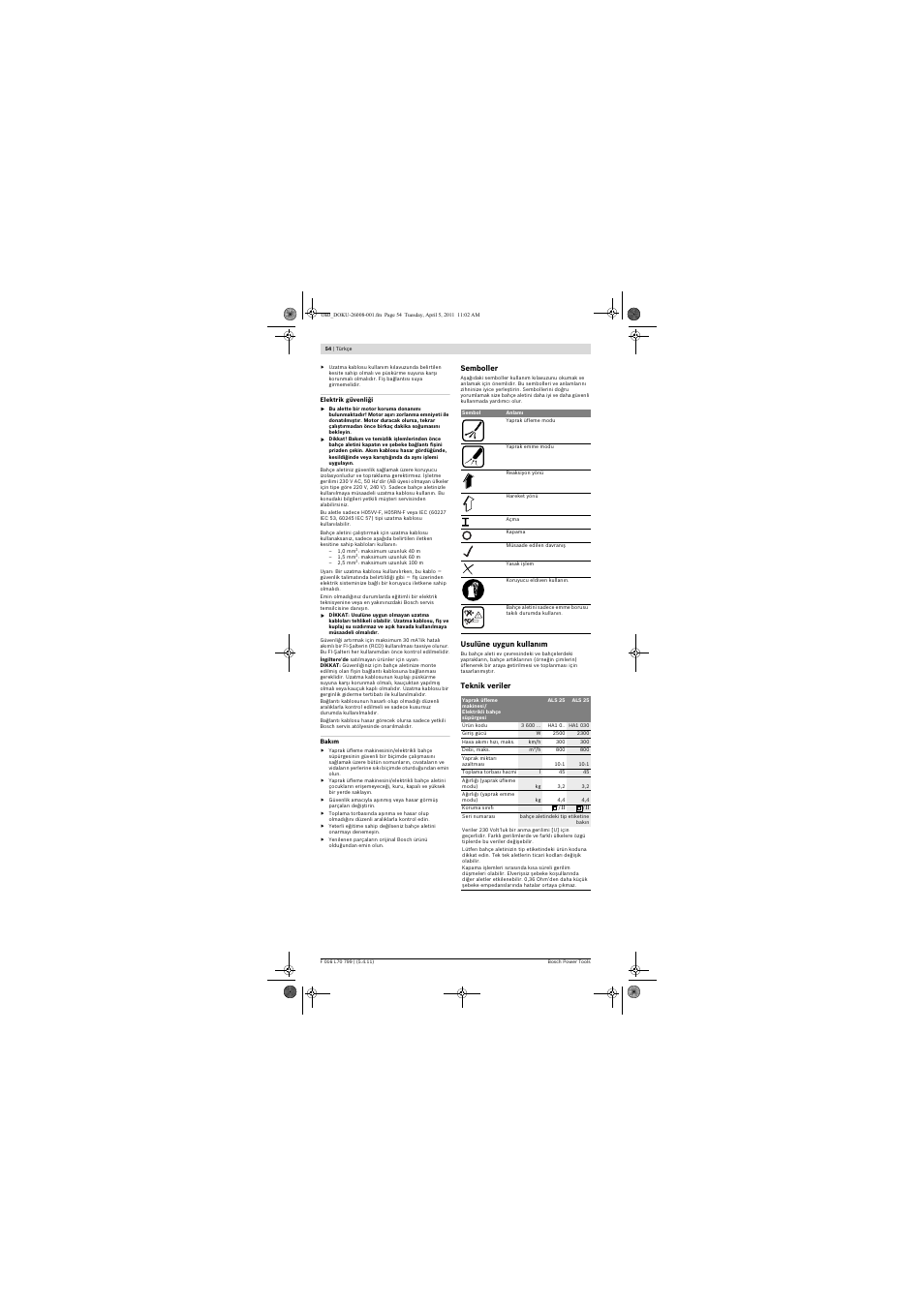 Bosch ALS 25 User Manual | Page 54 / 107