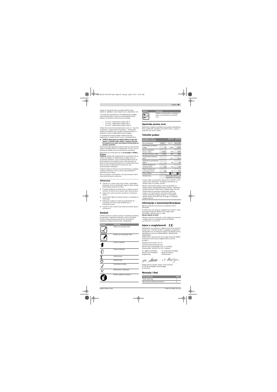 Bosch ALS 25 User Manual | Page 89 / 107
