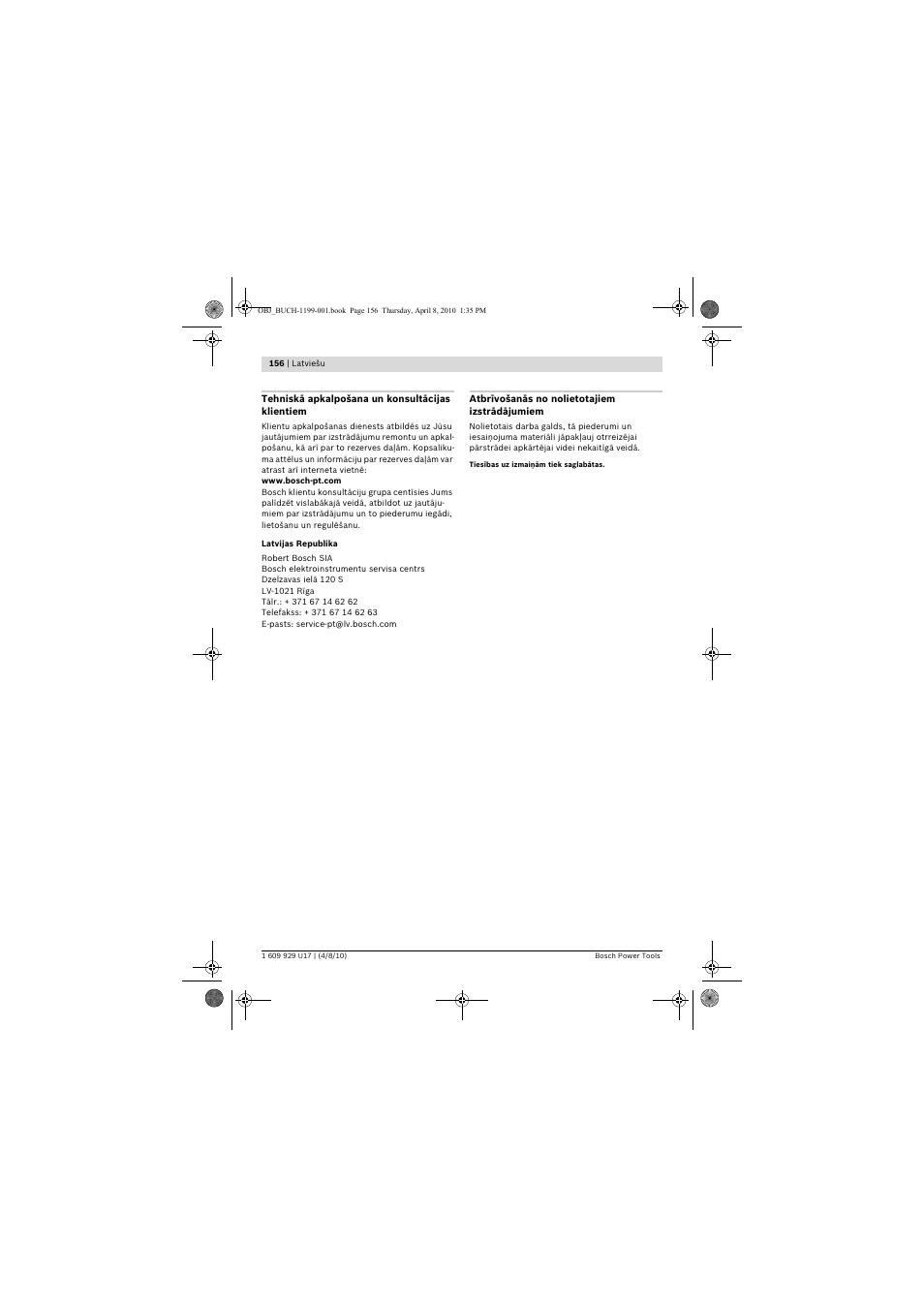 Bosch GTA 3800 Professional User Manual | Page 156 / 171
