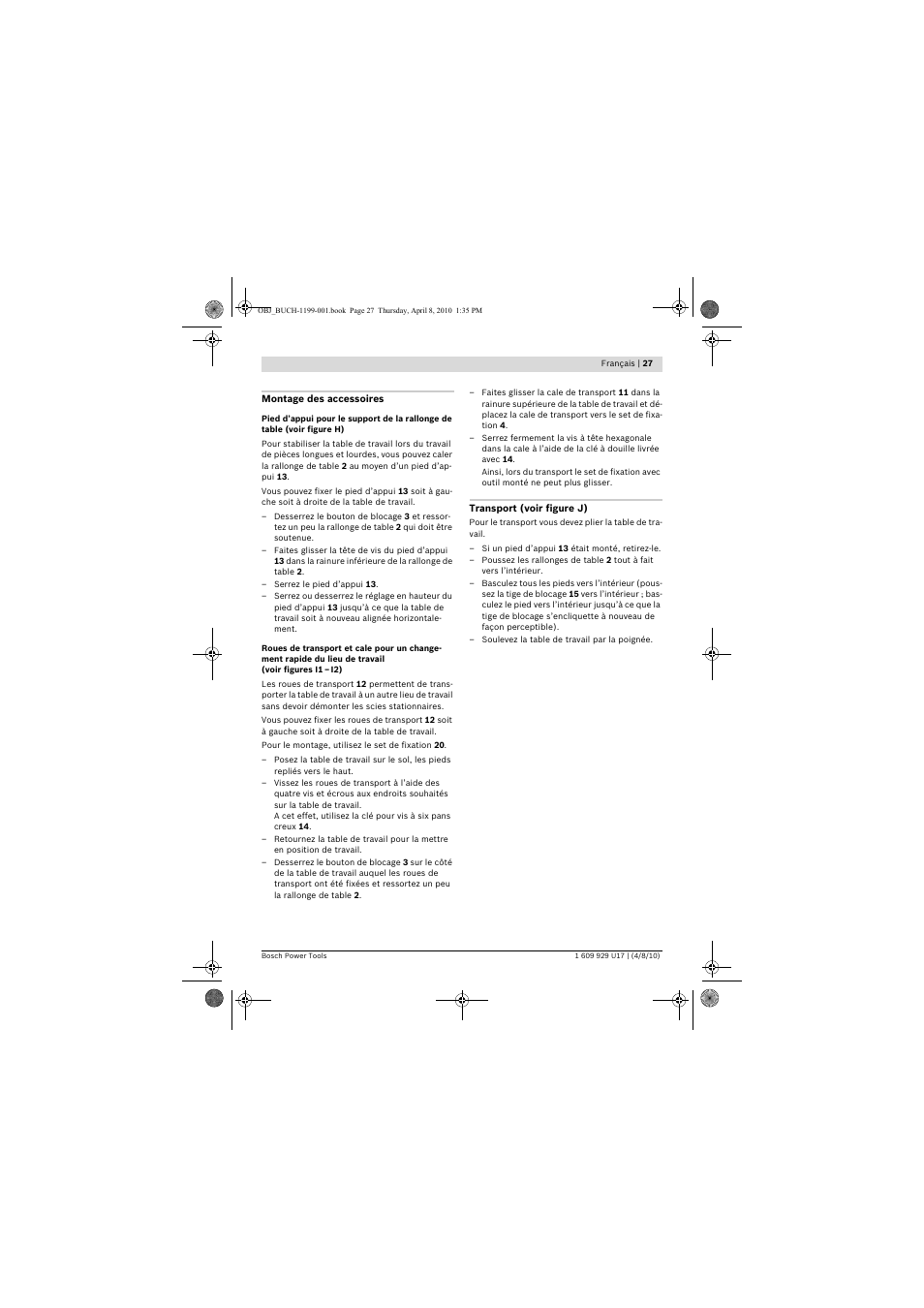 Bosch GTA 3800 Professional User Manual | Page 27 / 171