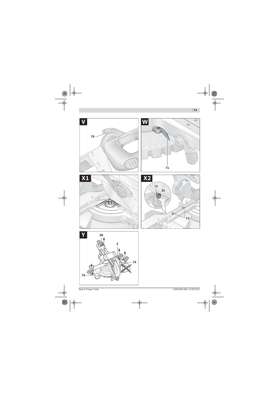 X2 y | Bosch GCM 10 SD Professional User Manual | Page 11 / 630