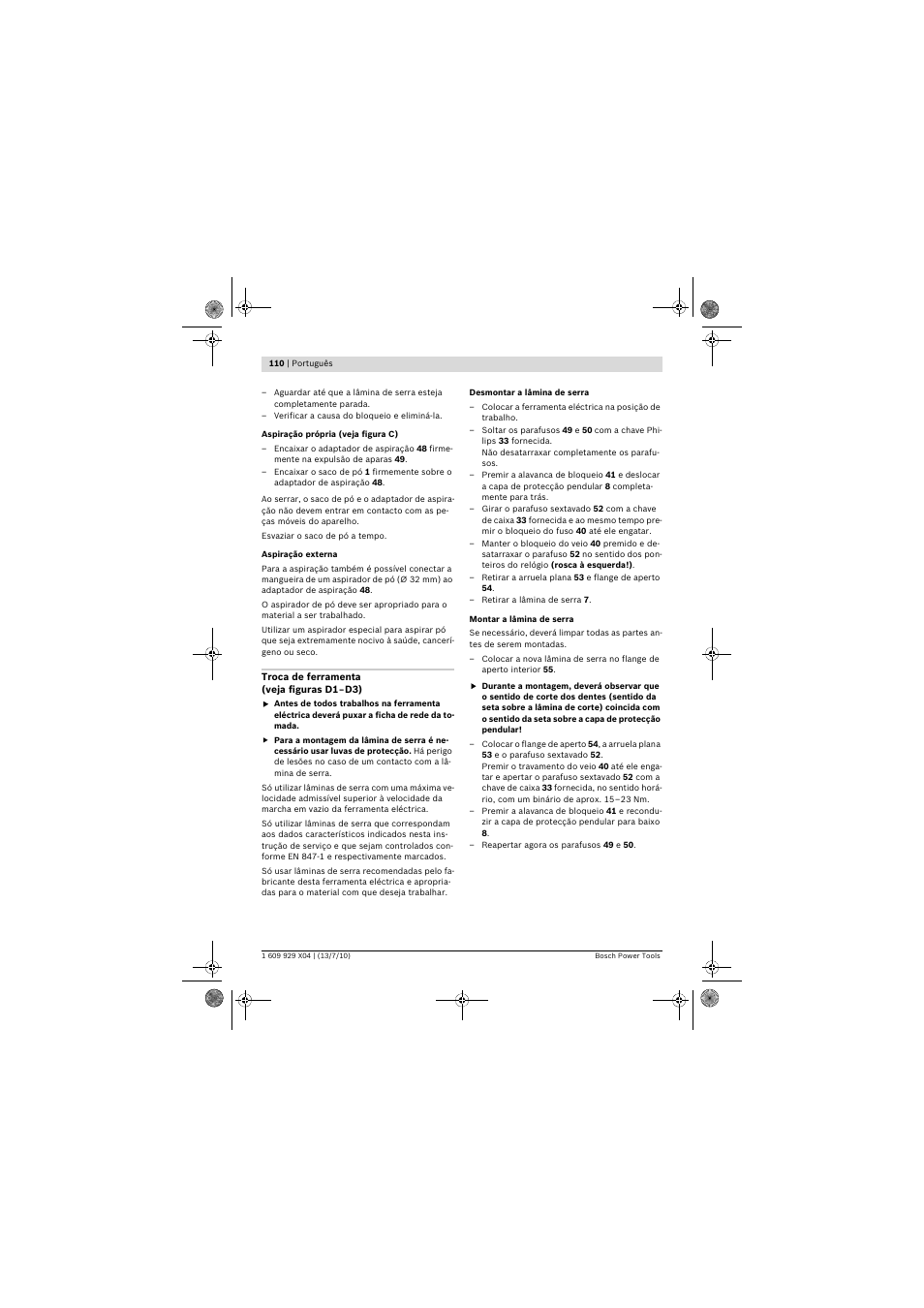 Bosch GCM 10 SD Professional User Manual | Page 110 / 630
