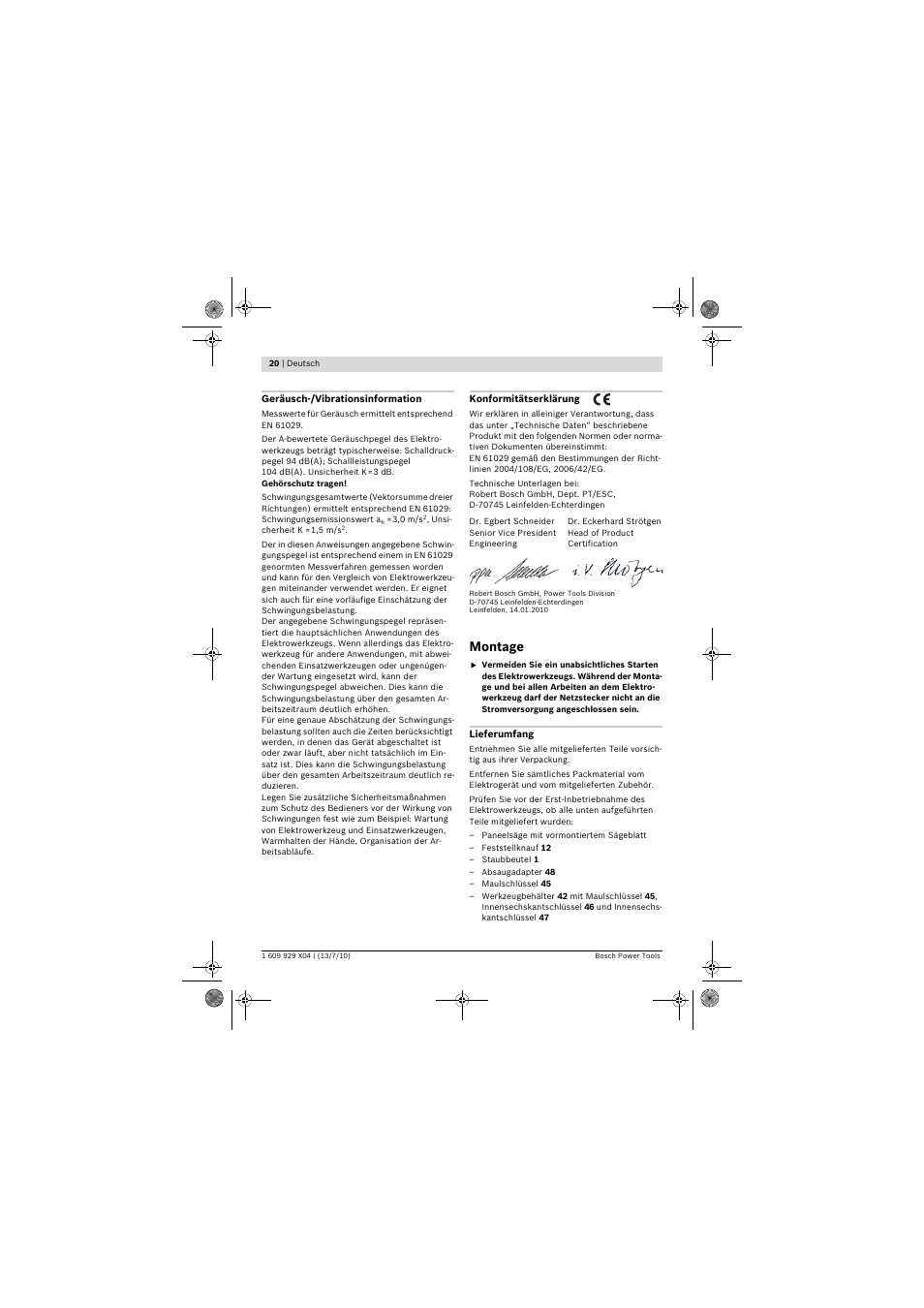 Montage | Bosch GCM 10 SD Professional User Manual | Page 20 / 630