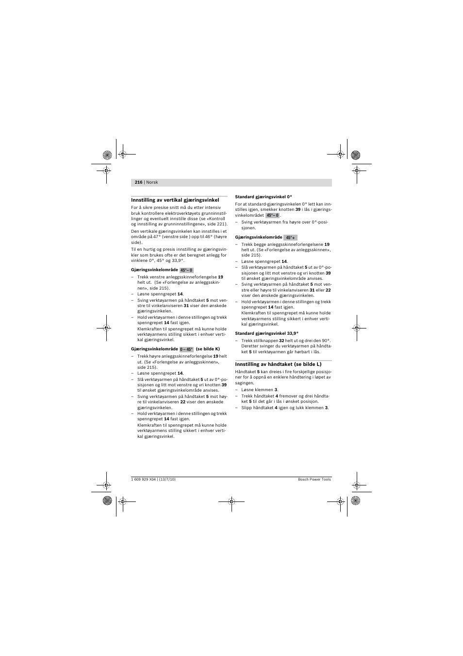 Bosch GCM 10 SD Professional User Manual | Page 216 / 630
