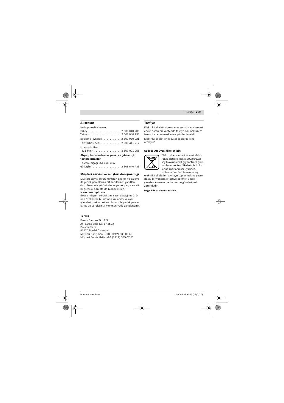 Bosch GCM 10 SD Professional User Manual | Page 289 / 630