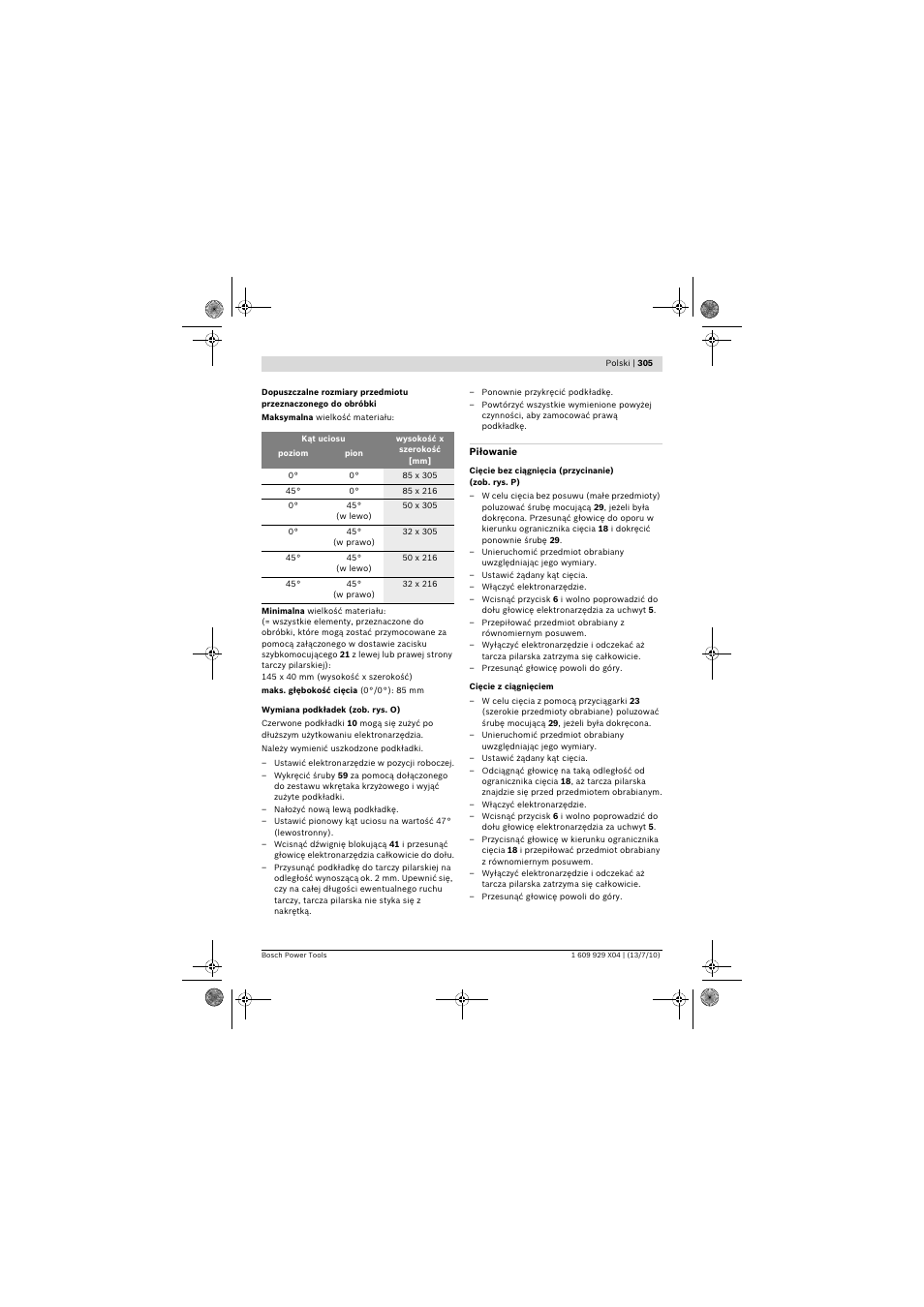 Bosch GCM 10 SD Professional User Manual | Page 305 / 630
