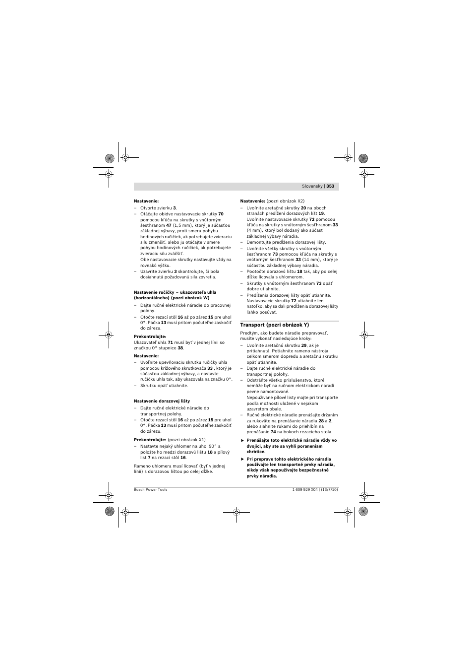 Bosch GCM 10 SD Professional User Manual | Page 353 / 630