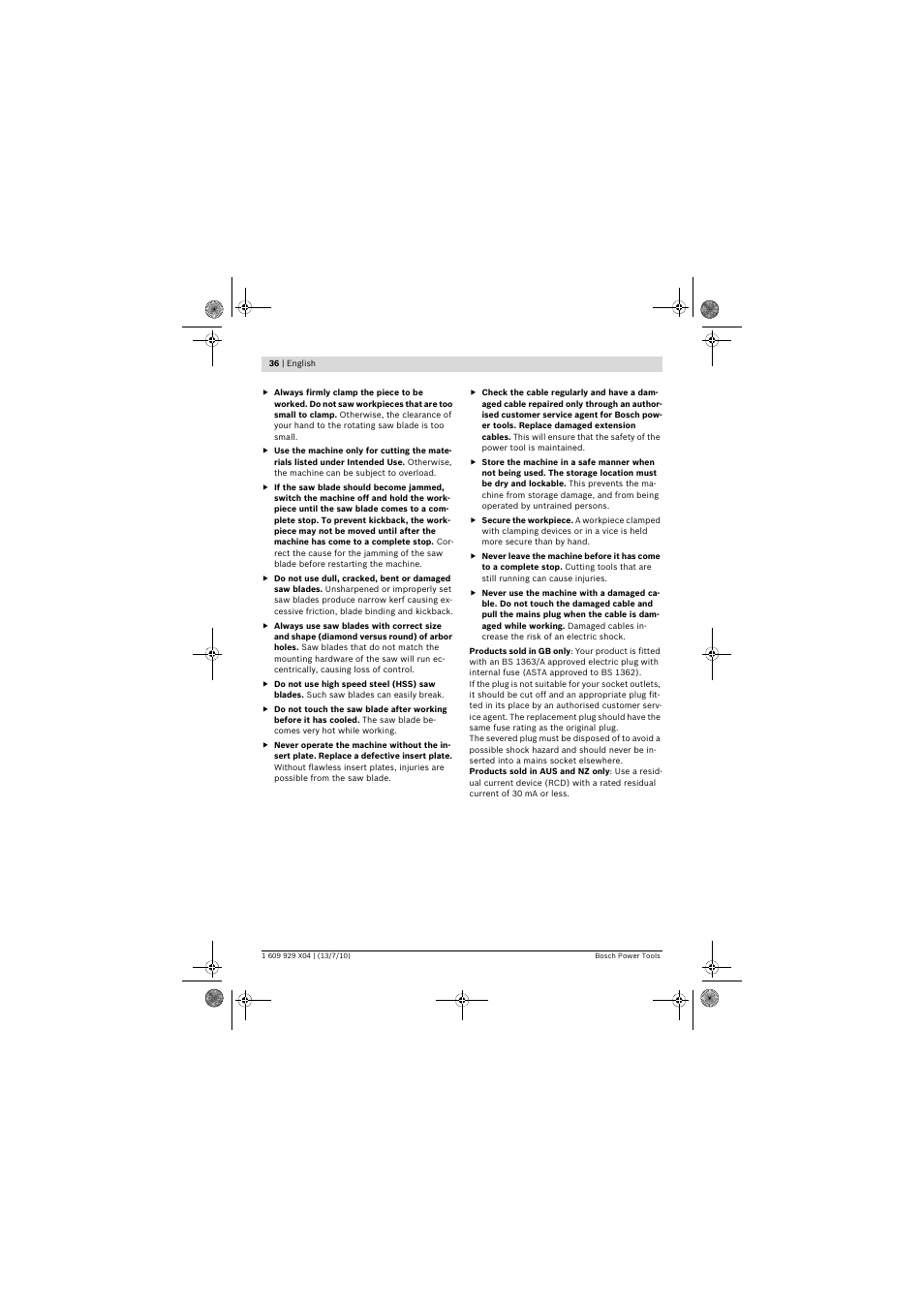 Bosch GCM 10 SD Professional User Manual | Page 36 / 630