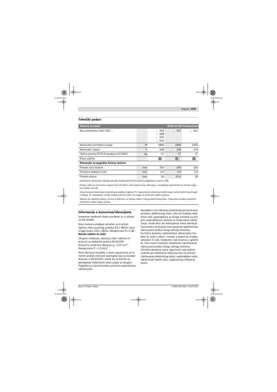 Bosch GCM 10 SD Professional User Manual | Page 475 / 630