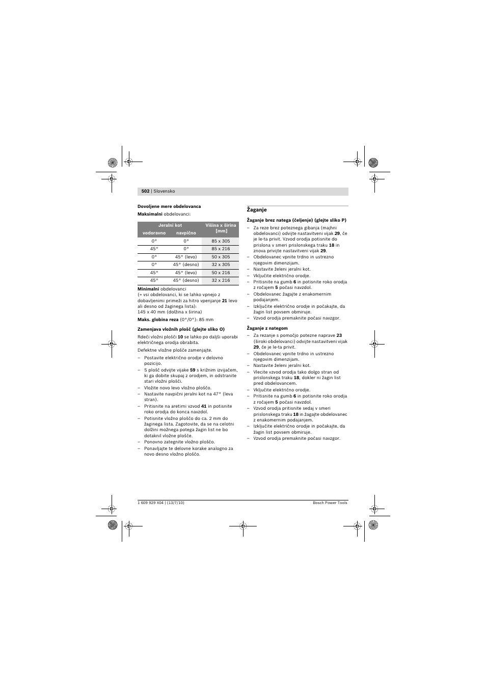 Bosch GCM 10 SD Professional User Manual | Page 502 / 630