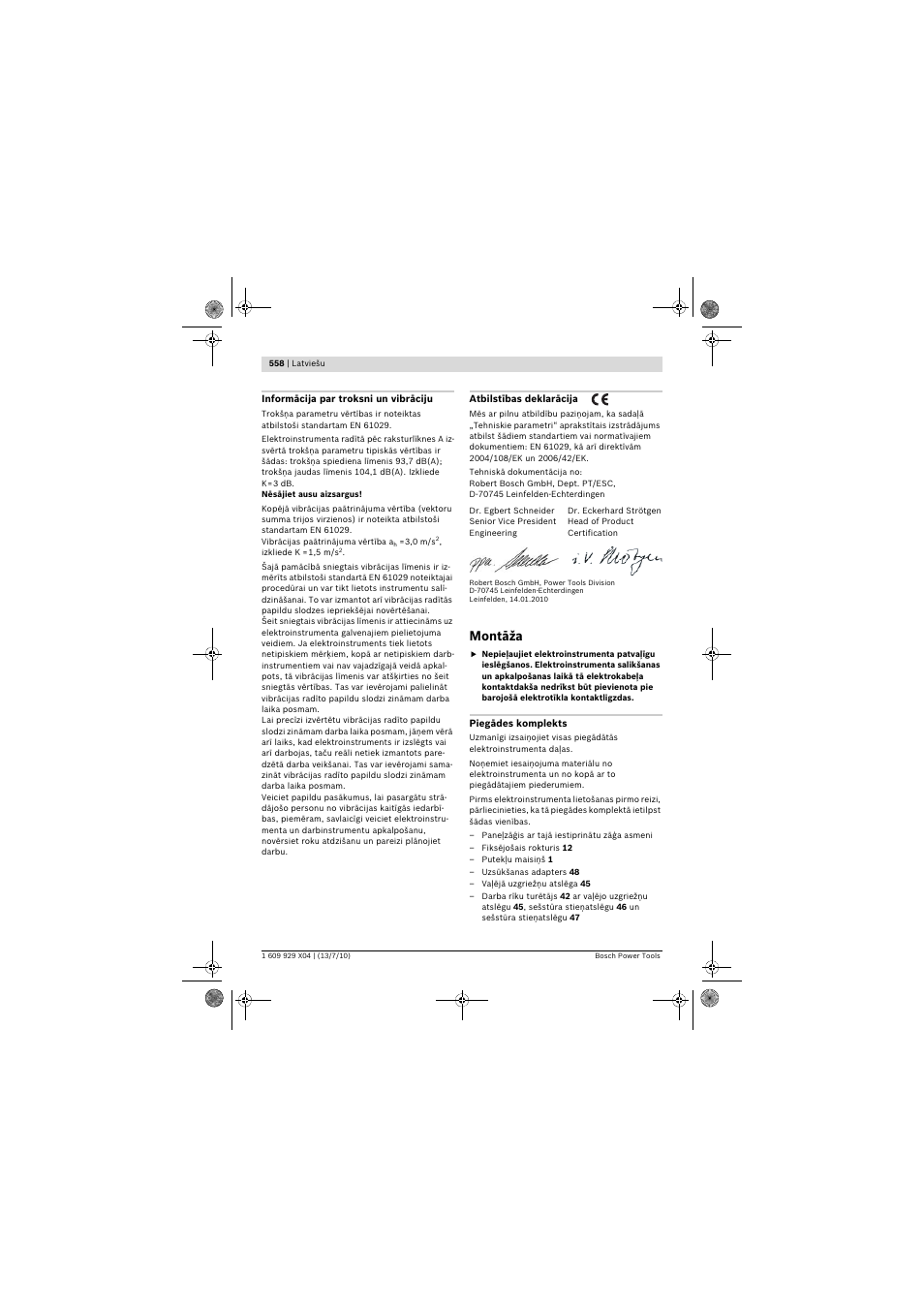 Montāža | Bosch GCM 10 SD Professional User Manual | Page 558 / 630