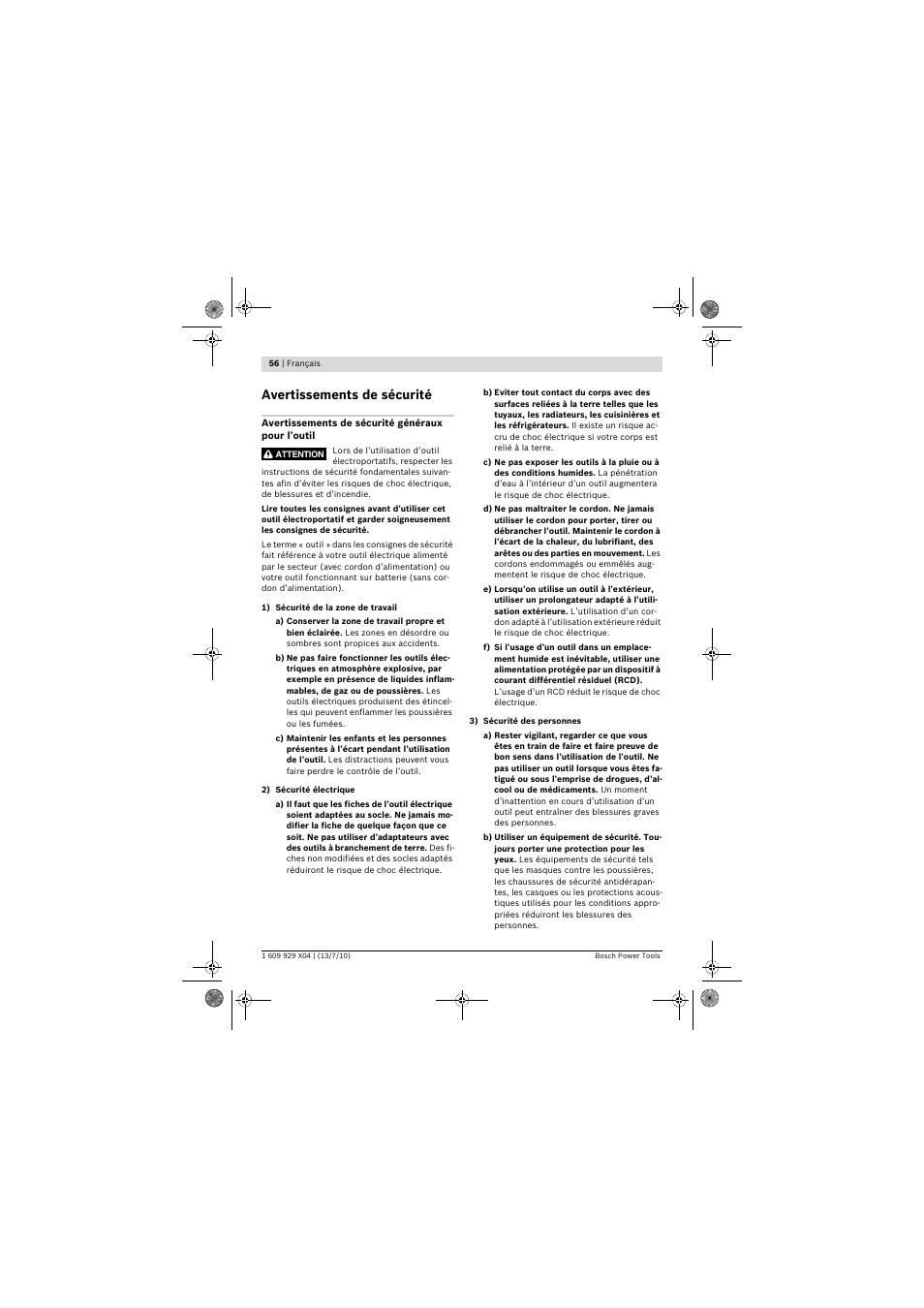 Avertissements de sécurité | Bosch GCM 10 SD Professional User Manual | Page 56 / 630