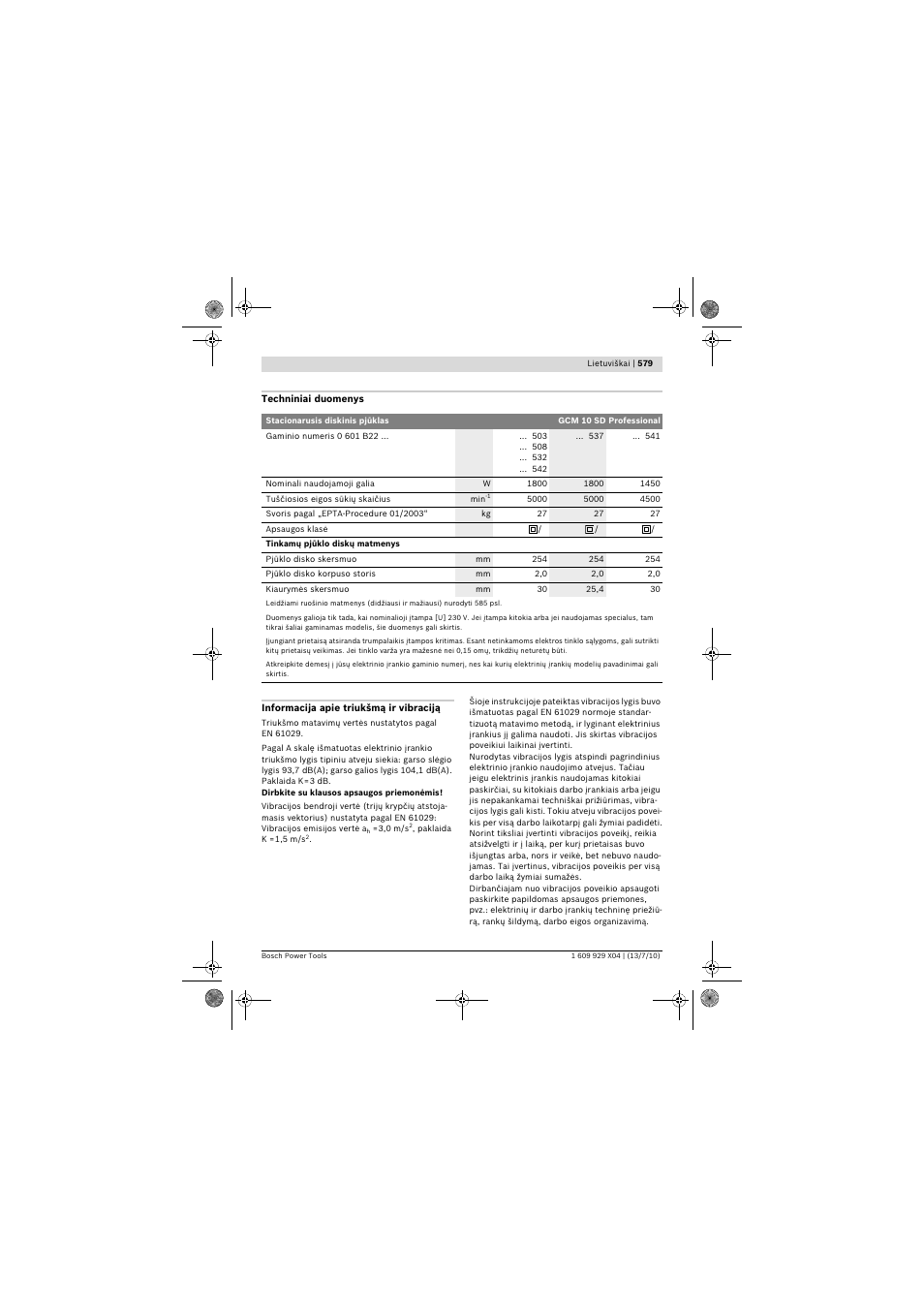 Bosch GCM 10 SD Professional User Manual | Page 579 / 630