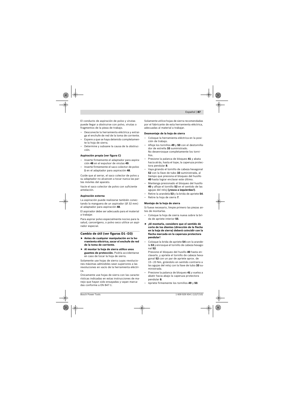Bosch GCM 10 SD Professional User Manual | Page 87 / 630
