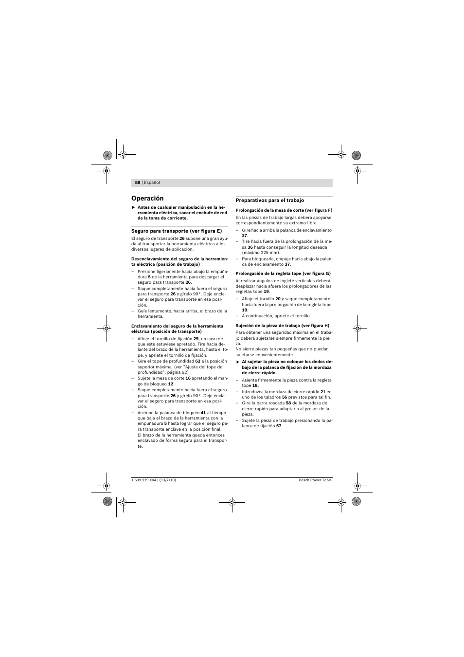 Operación | Bosch GCM 10 SD Professional User Manual | Page 88 / 630