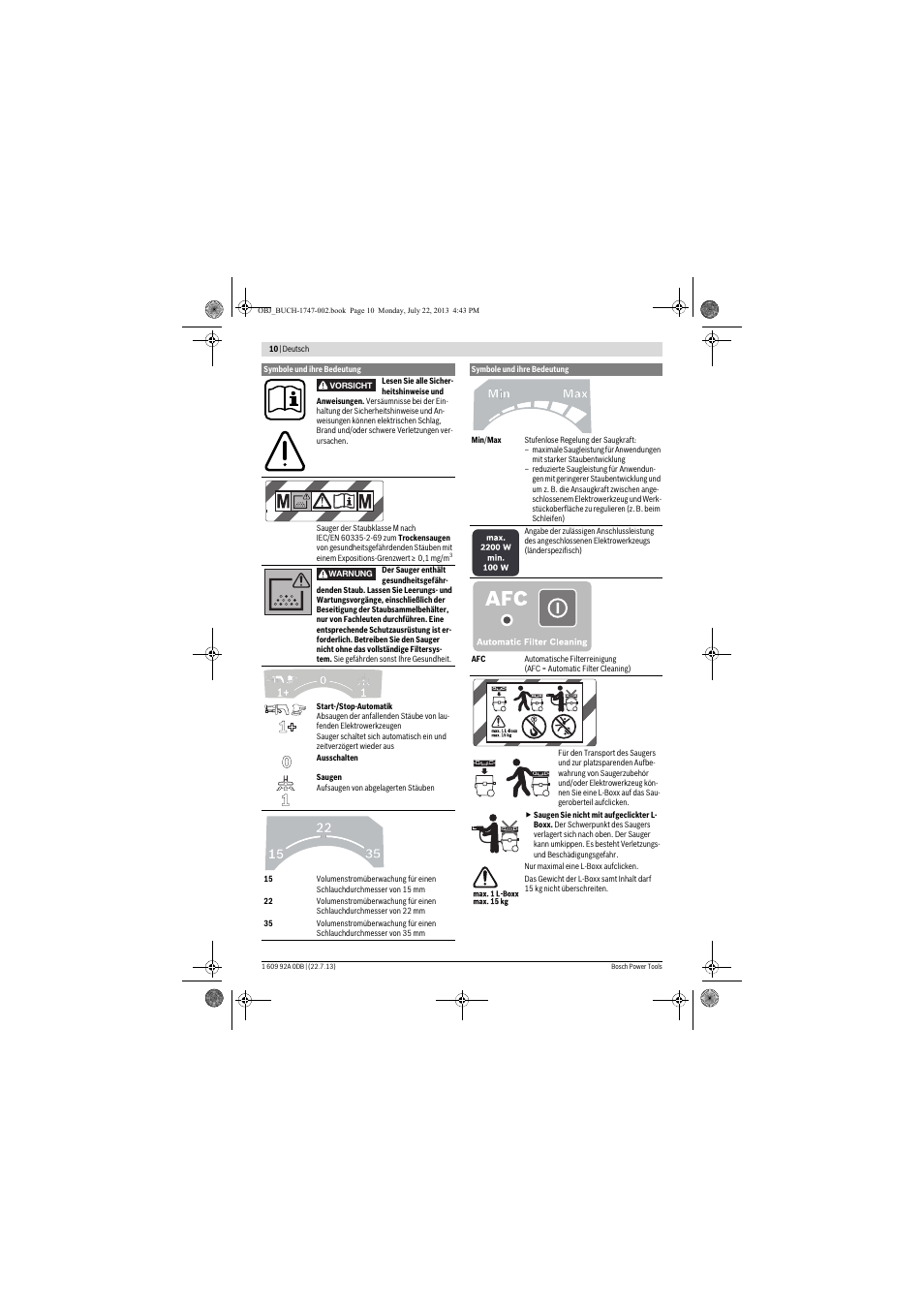 Bosch GAS 55 M AFC Professional User Manual | Page 10 / 264