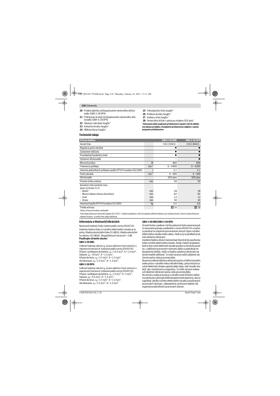 Bosch GBH 3-28 DRE Professional User Manual | Page 110 / 207