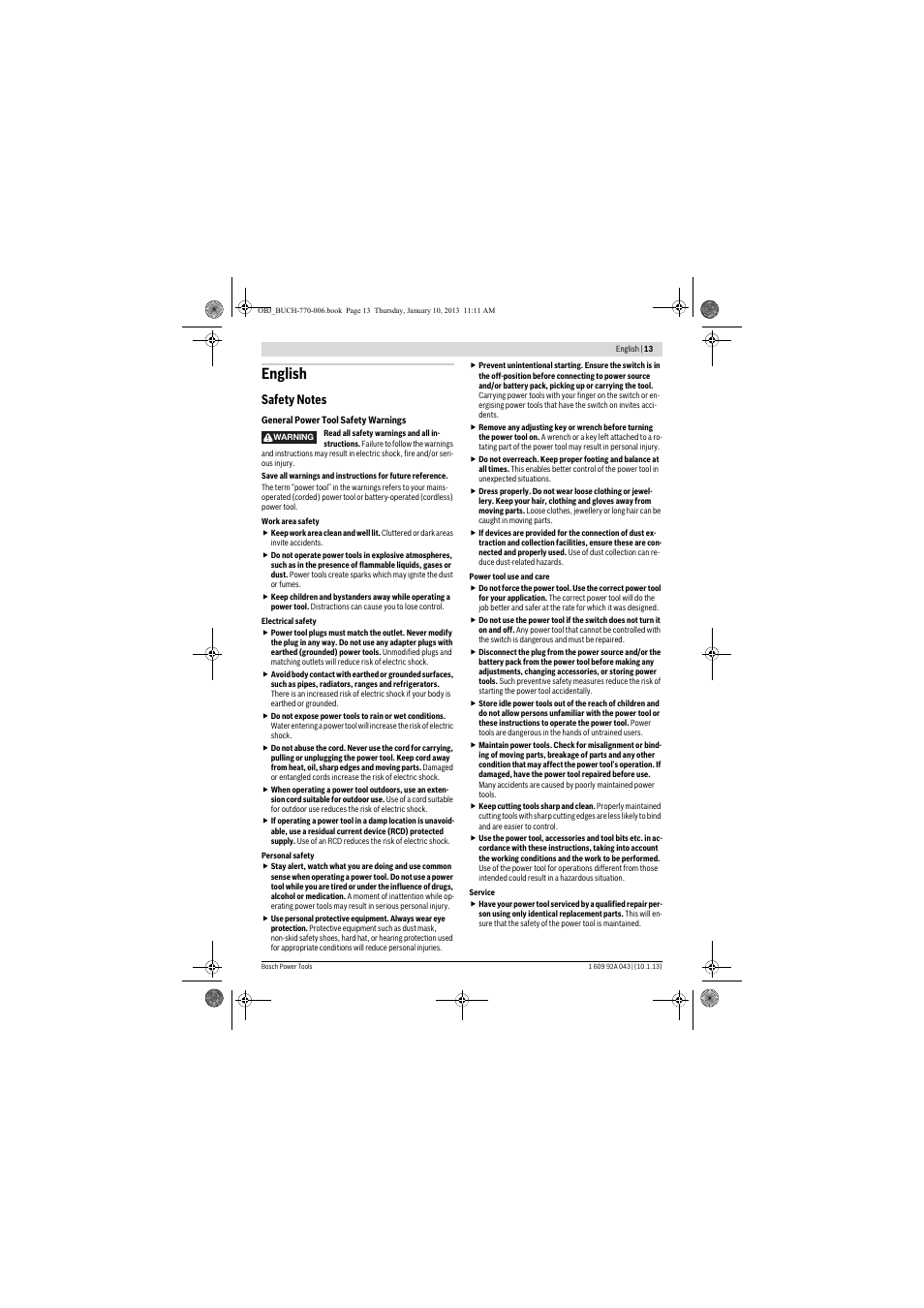 English | Bosch GBH 3-28 DRE Professional User Manual | Page 13 / 207