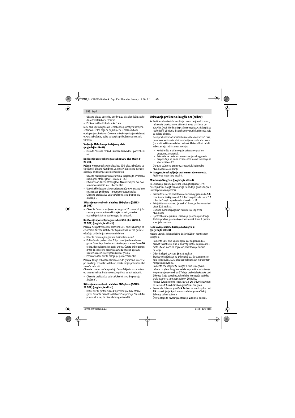 Bosch GBH 3-28 DRE Professional User Manual | Page 156 / 207