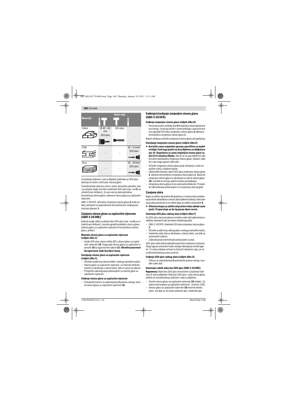 Bosch GBH 3-28 DRE Professional User Manual | Page 168 / 207