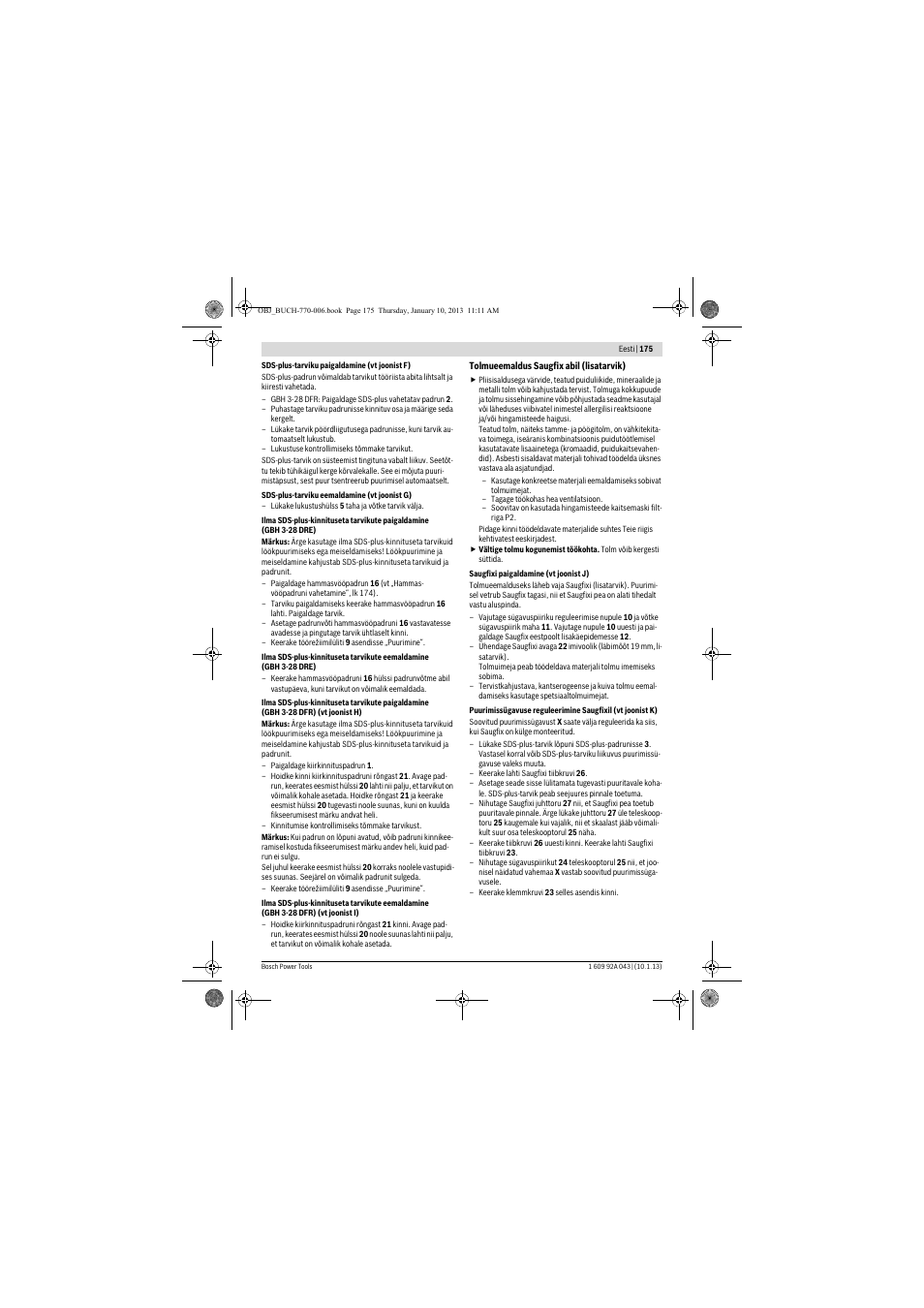 Bosch GBH 3-28 DRE Professional User Manual | Page 175 / 207