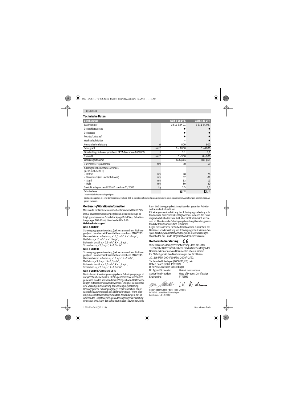 Bosch GBH 3-28 DRE Professional User Manual | Page 8 / 207