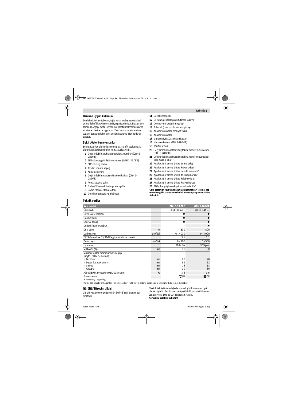 Bosch GBH 3-28 DRE Professional User Manual | Page 89 / 207