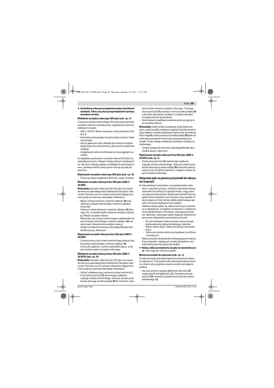 Bosch GBH 3-28 DRE Professional User Manual | Page 99 / 207