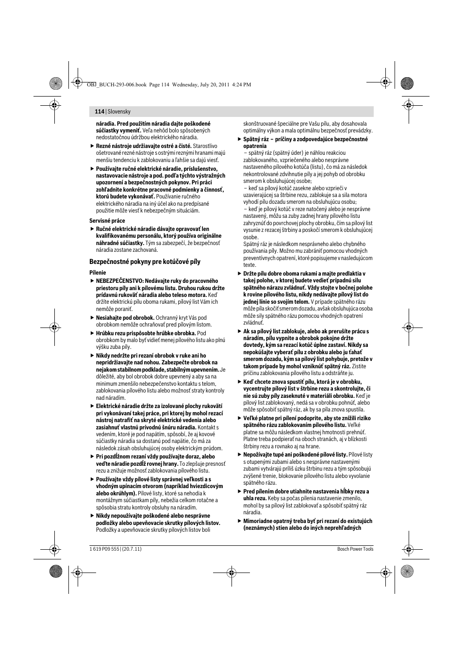 Bosch GKS 85 G Professional User Manual | Page 114 / 217
