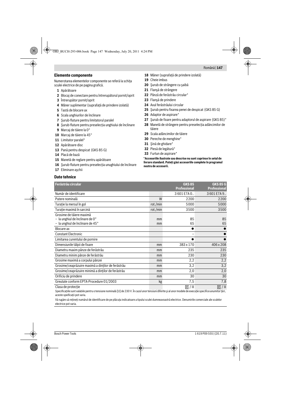 Bosch GKS 85 G Professional User Manual | Page 147 / 217
