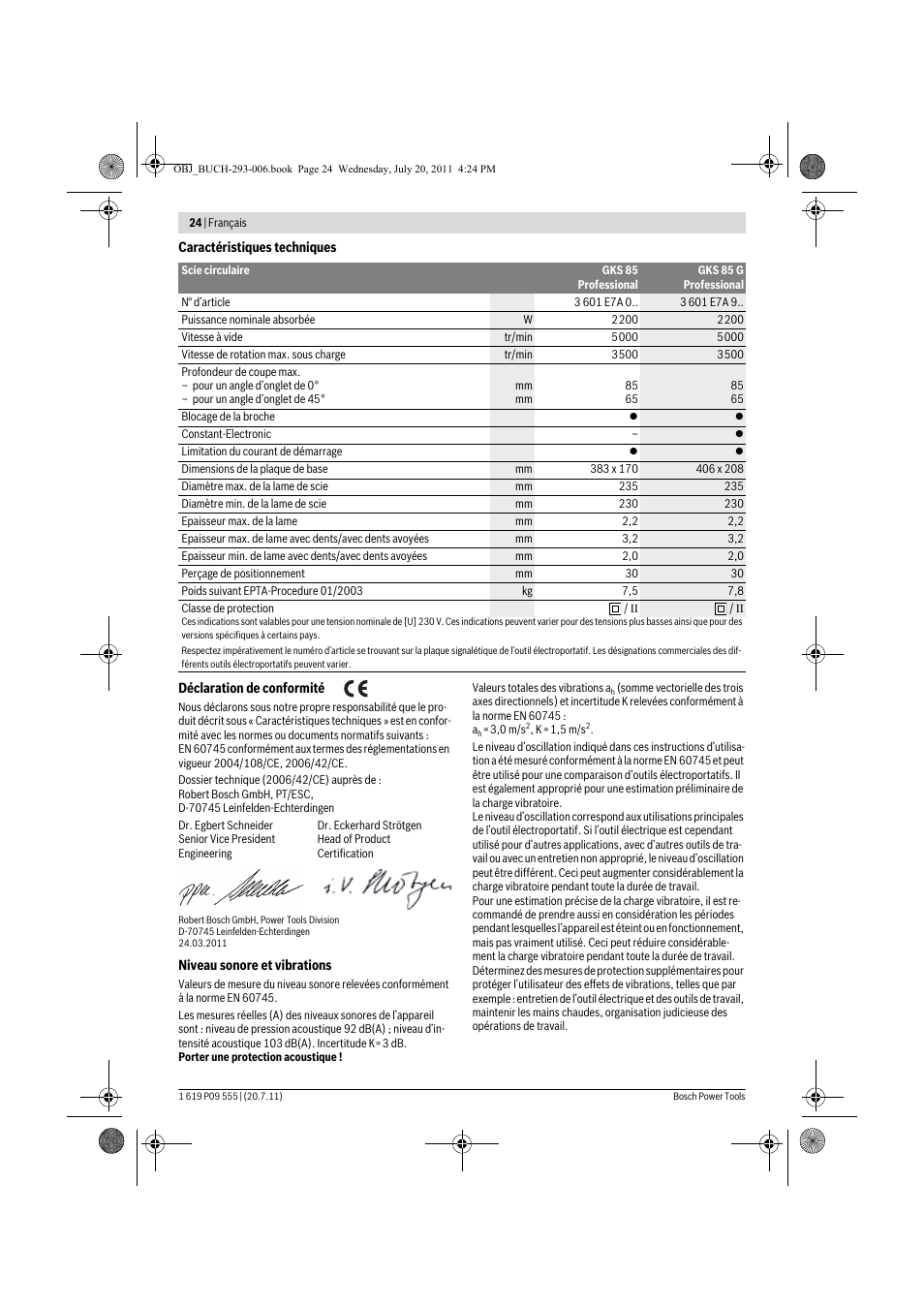 Bosch GKS 85 G Professional User Manual | Page 24 / 217