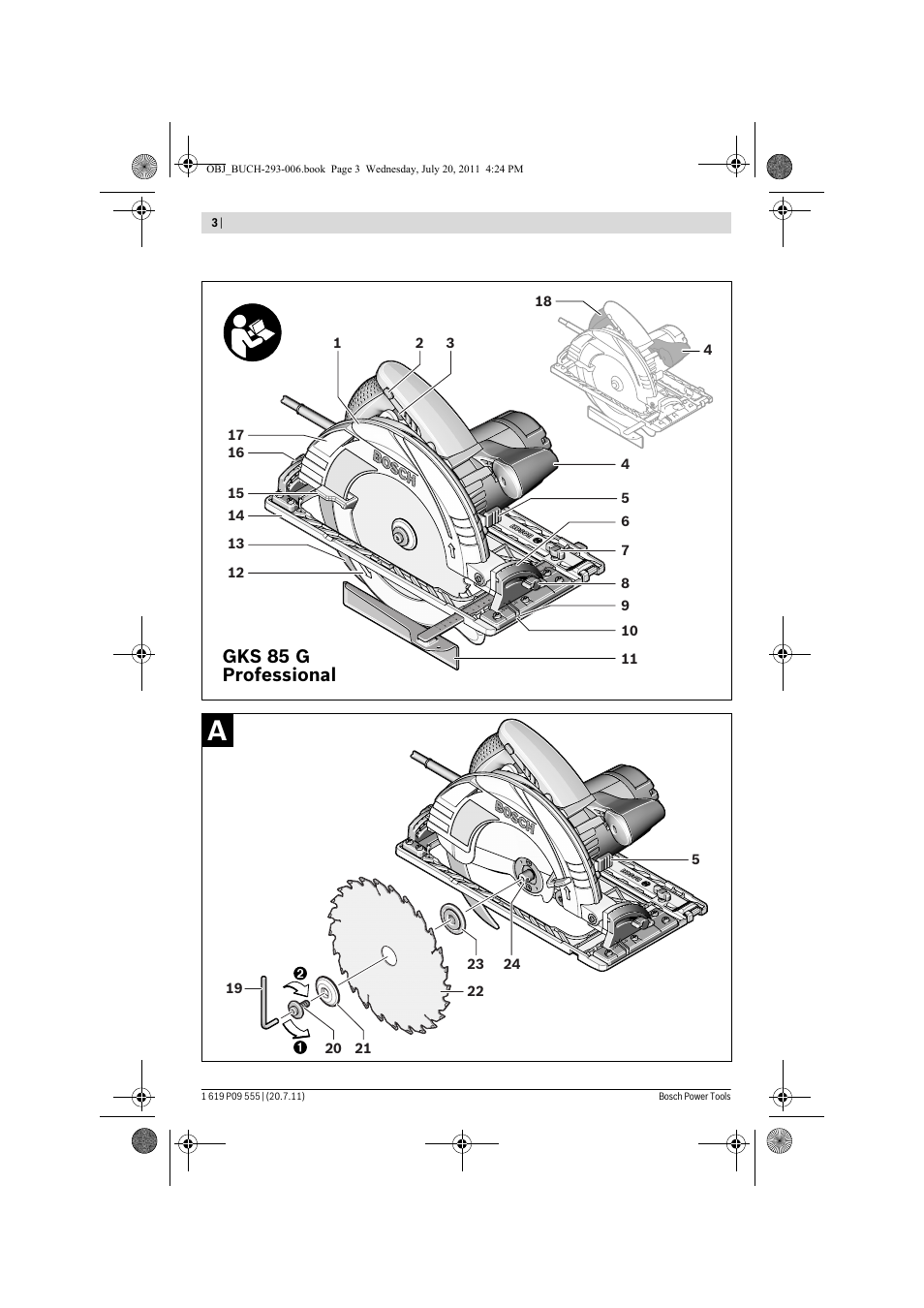 Gks 85 g professional | Bosch GKS 85 G Professional User Manual | Page 3 / 217