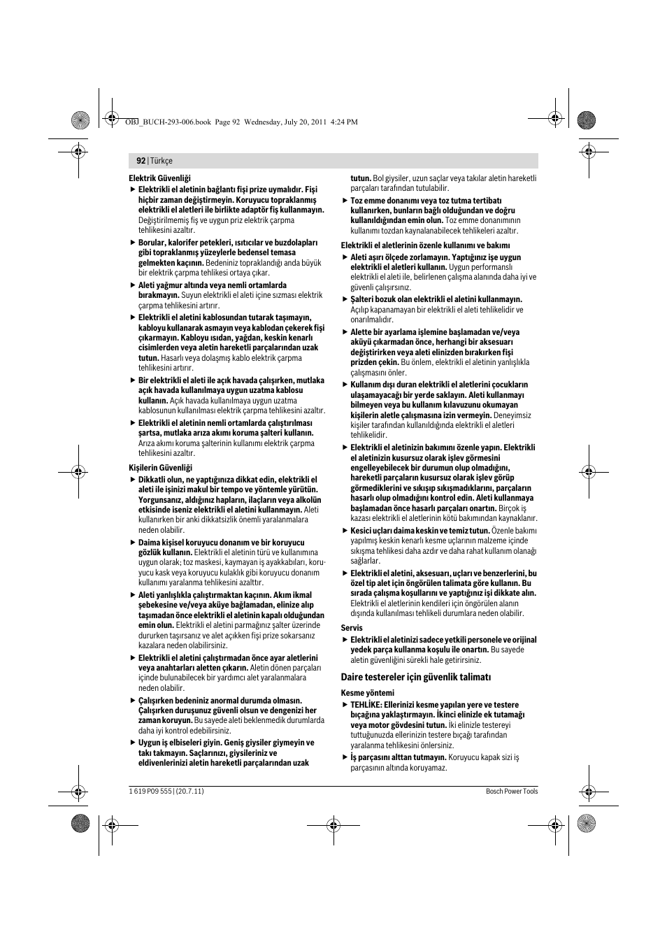 Bosch GKS 85 G Professional User Manual | Page 92 / 217