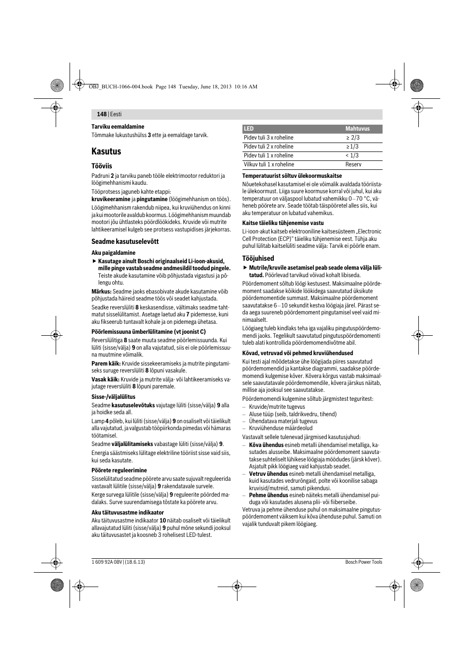 Kasutus | Bosch GDR 10,8-LI Professional User Manual | Page 148 / 171