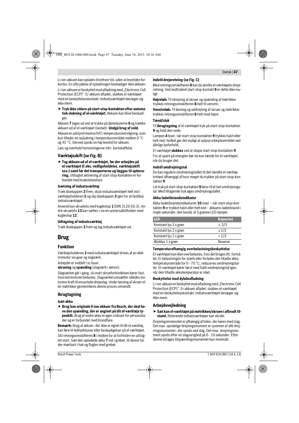 Brug | Bosch GDR 10,8-LI Professional User Manual | Page 47 / 171