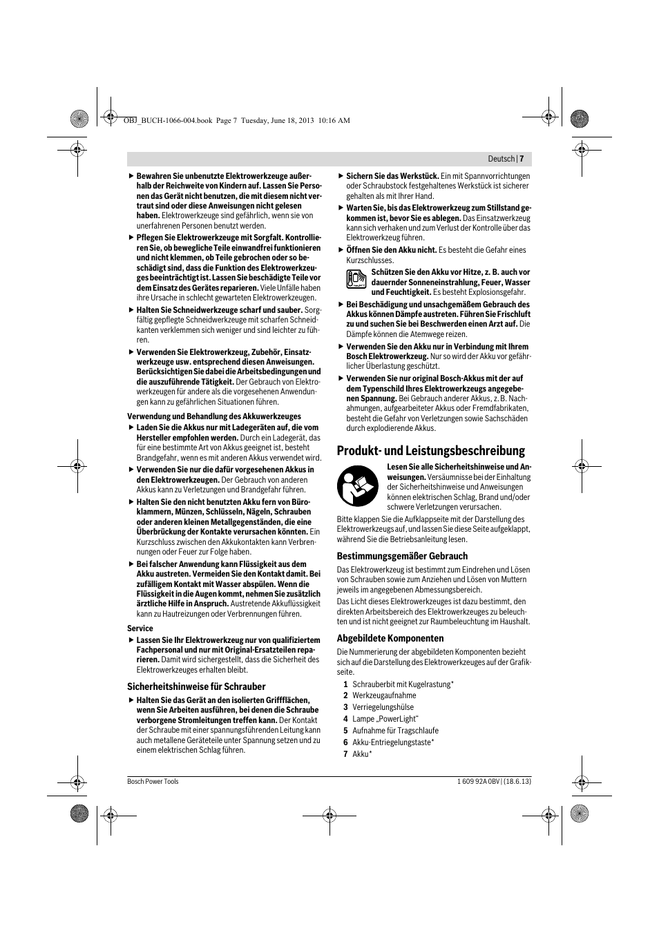 Produkt- und leistungsbeschreibung | Bosch GDR 10,8-LI Professional User Manual | Page 7 / 171
