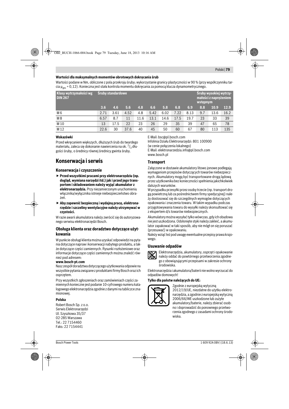 Konserwacja i serwis | Bosch GDR 10,8-LI Professional User Manual | Page 79 / 171