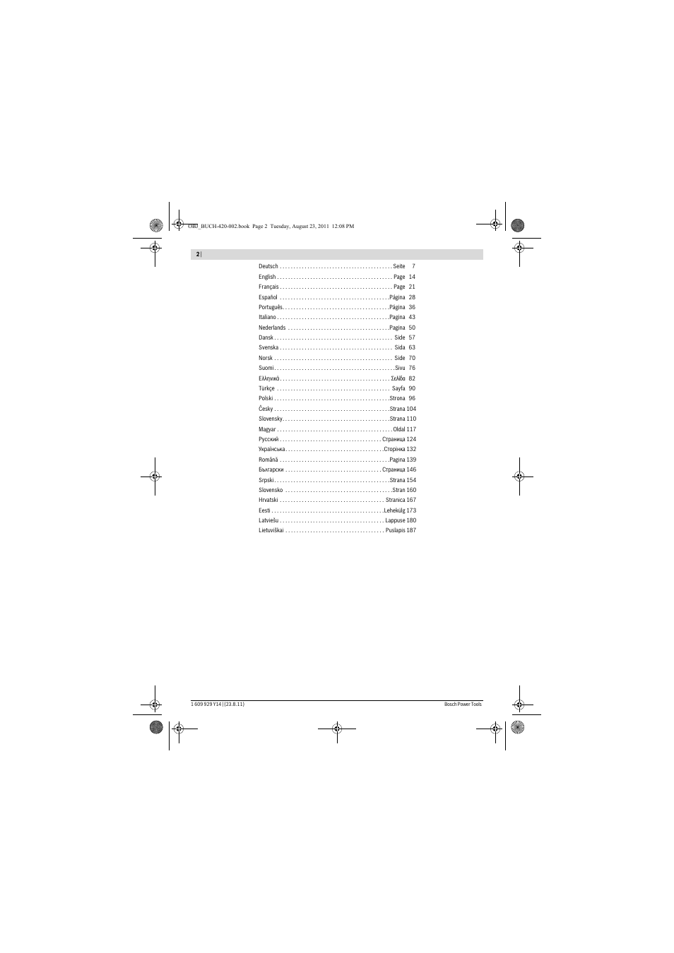 Bosch PFS 105 E User Manual | Page 2 / 193